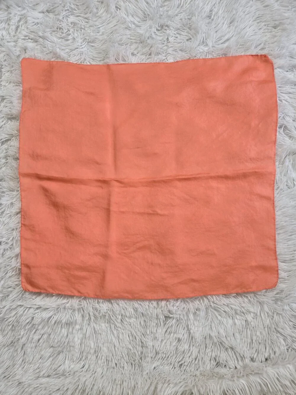 Unbranded Square Scarf Coral Color Silk Simple Classic Gifts Everyday Monochrome
